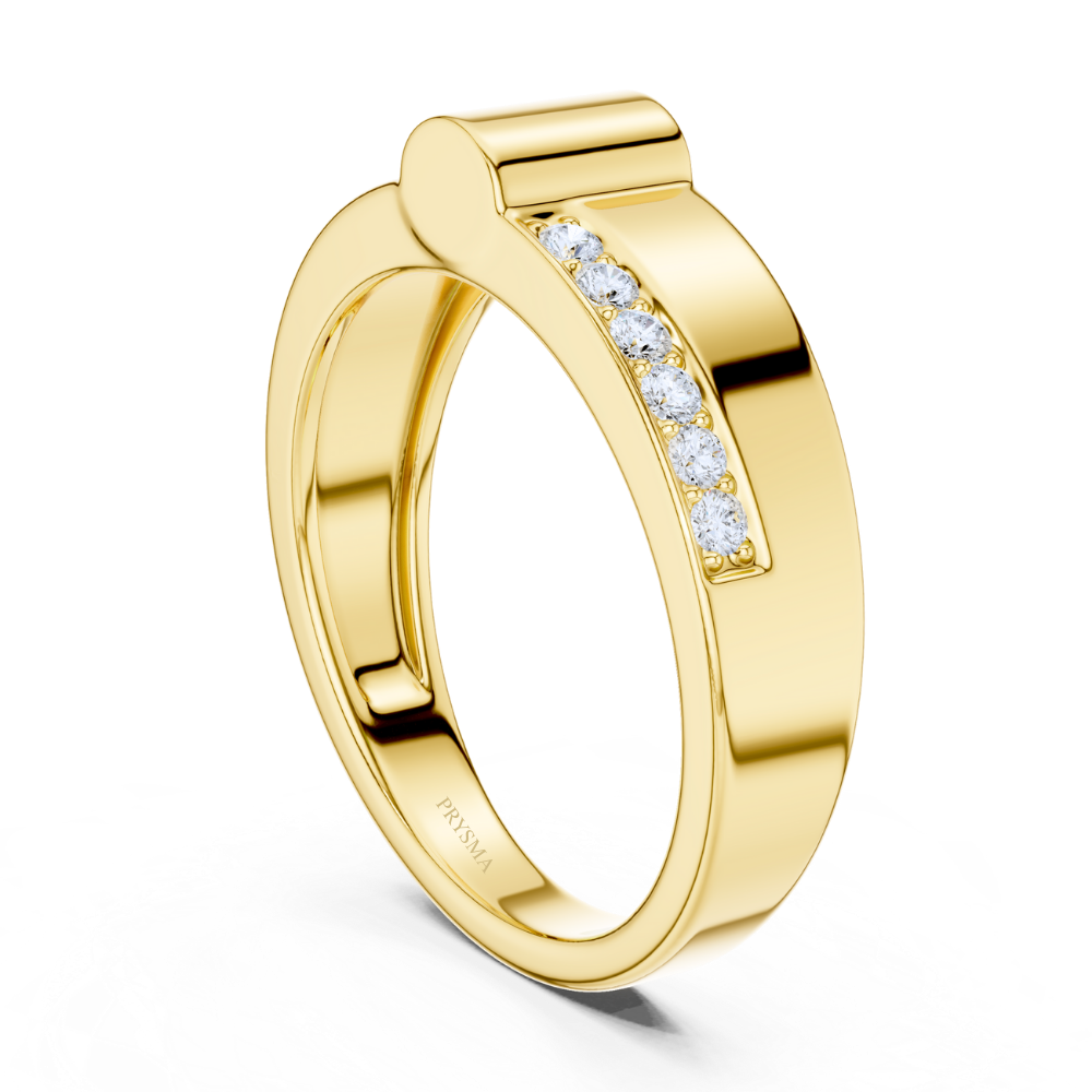 Axis Diamond Groove Ring