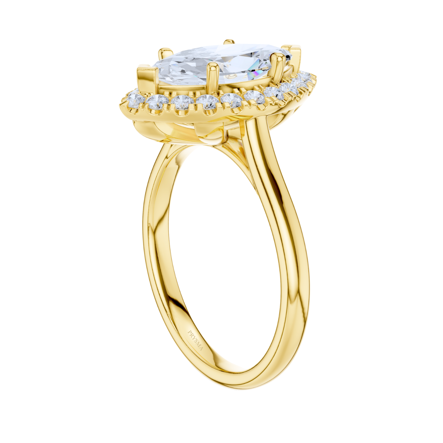 Marquise Halo Split Shank Diamond Ring
