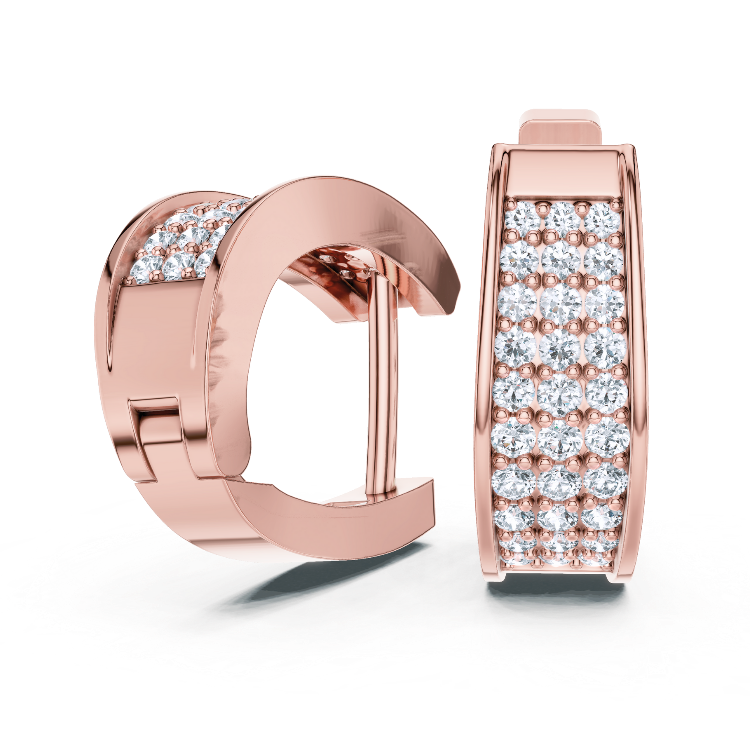 Lustrous Pave Diamond Hoop Earrings