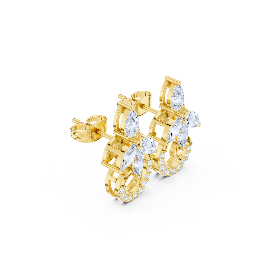 Twilight Bloom Diamond Swirl Earrings
