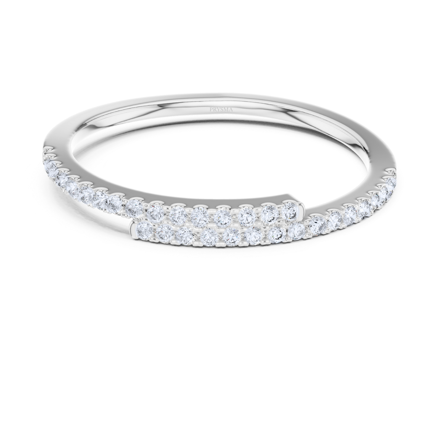 Modern Pave Diamond Open Ring