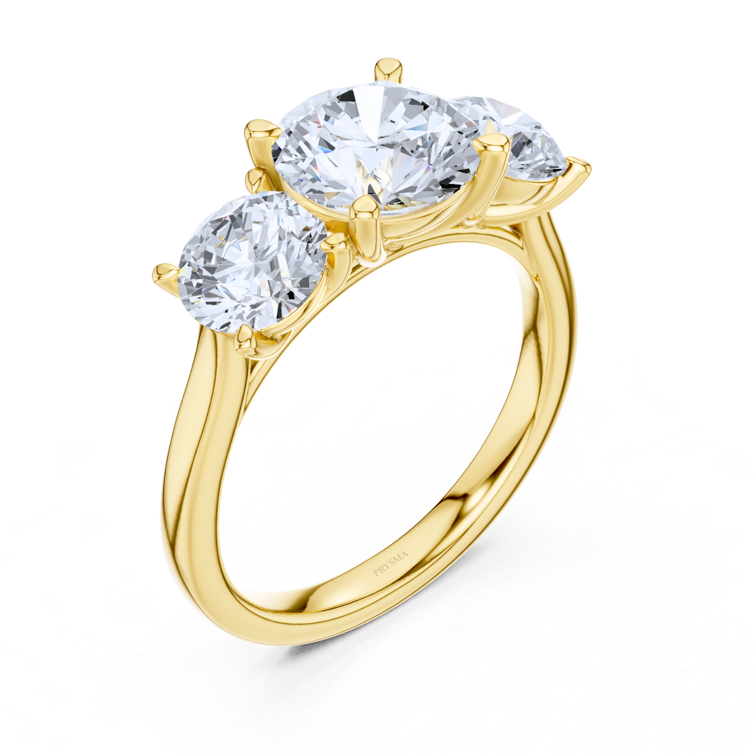 Round Three-Stone Diamond Ring