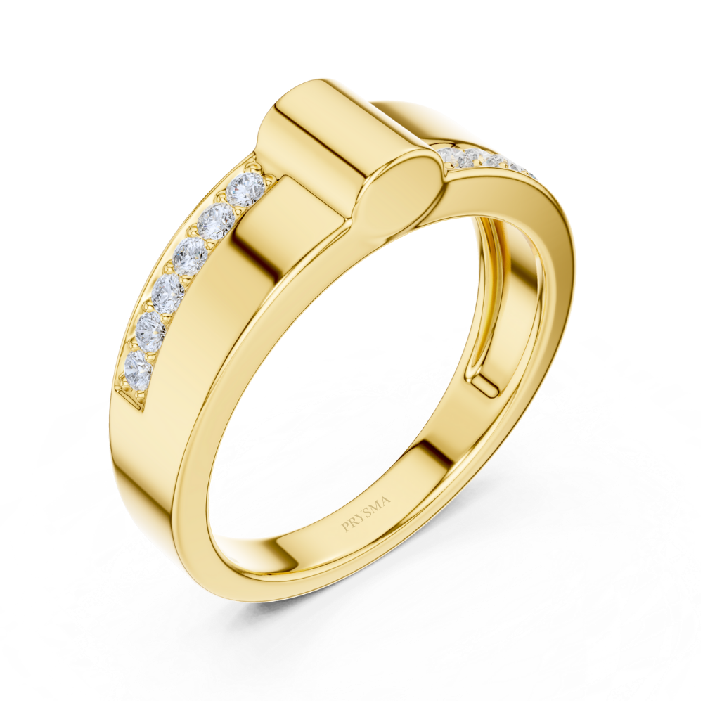 Axis Diamond Groove Ring