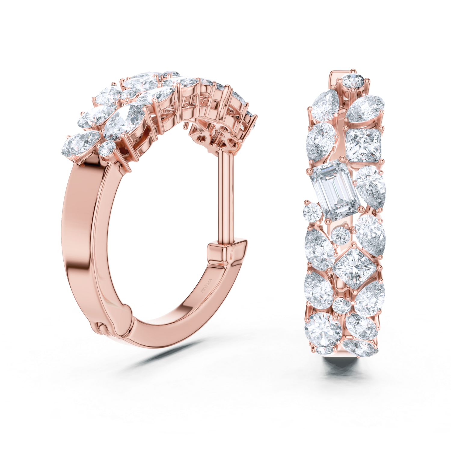 Radiant Bloom Diamond Huggie Hoops