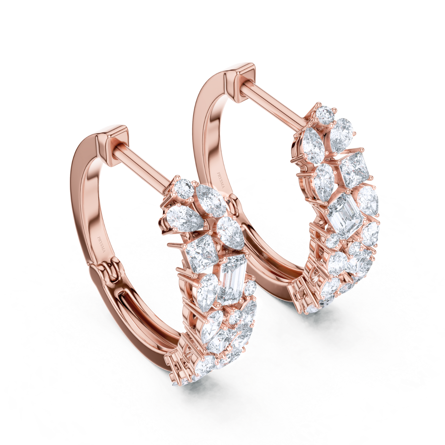 Radiant Bloom Diamond Huggie Hoops