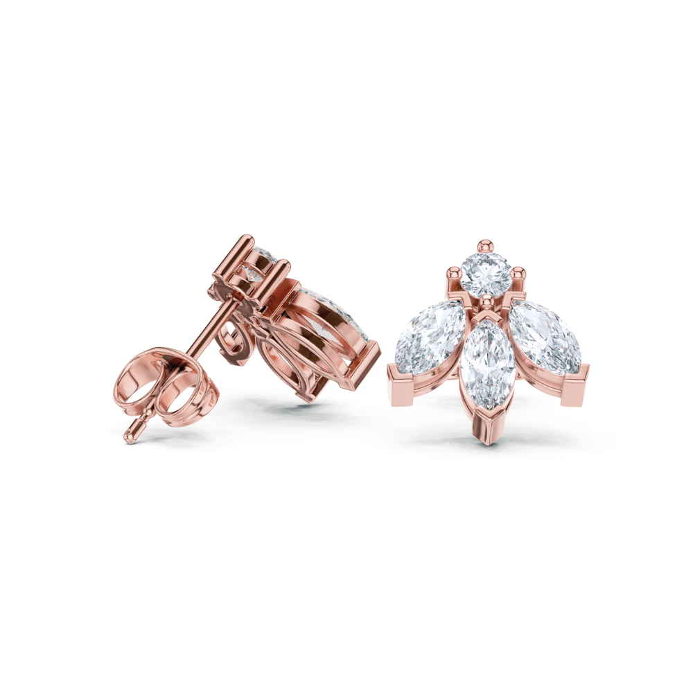 Radiant Elegance Diamond Fan Earrings