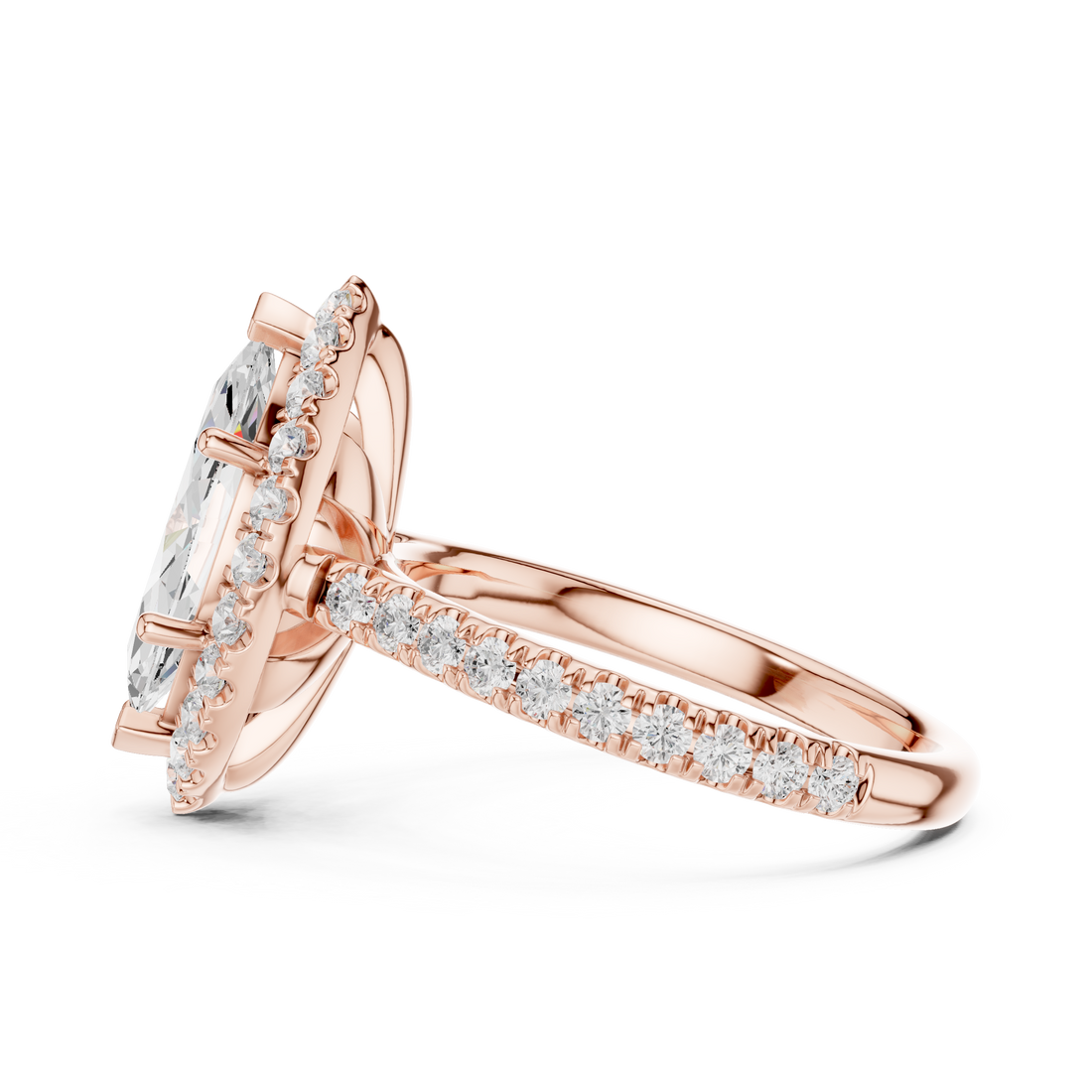 Marquise Halo Split Diamond Ring
