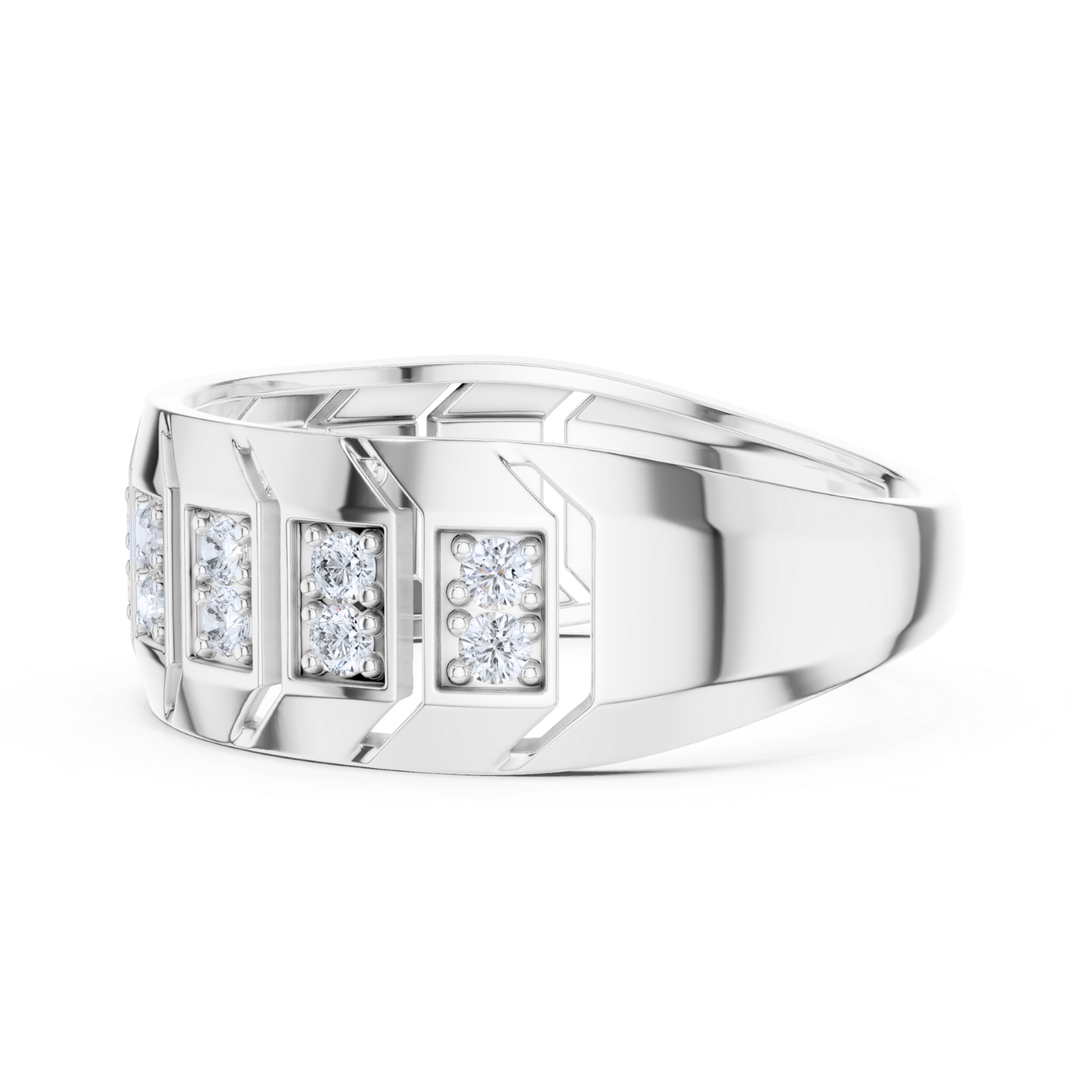 Geometric Diamond Block Ring