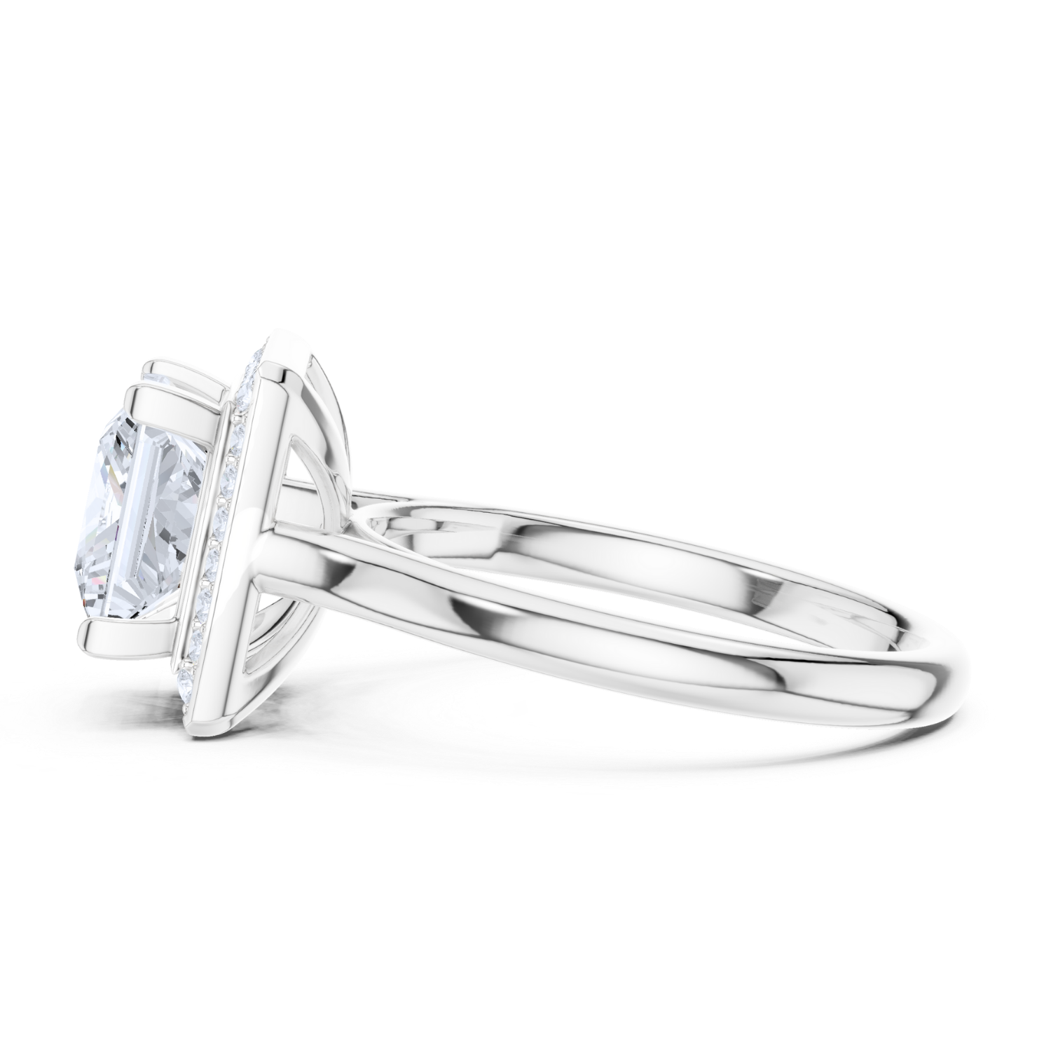 Princess-Cut Halo Diamond Ring