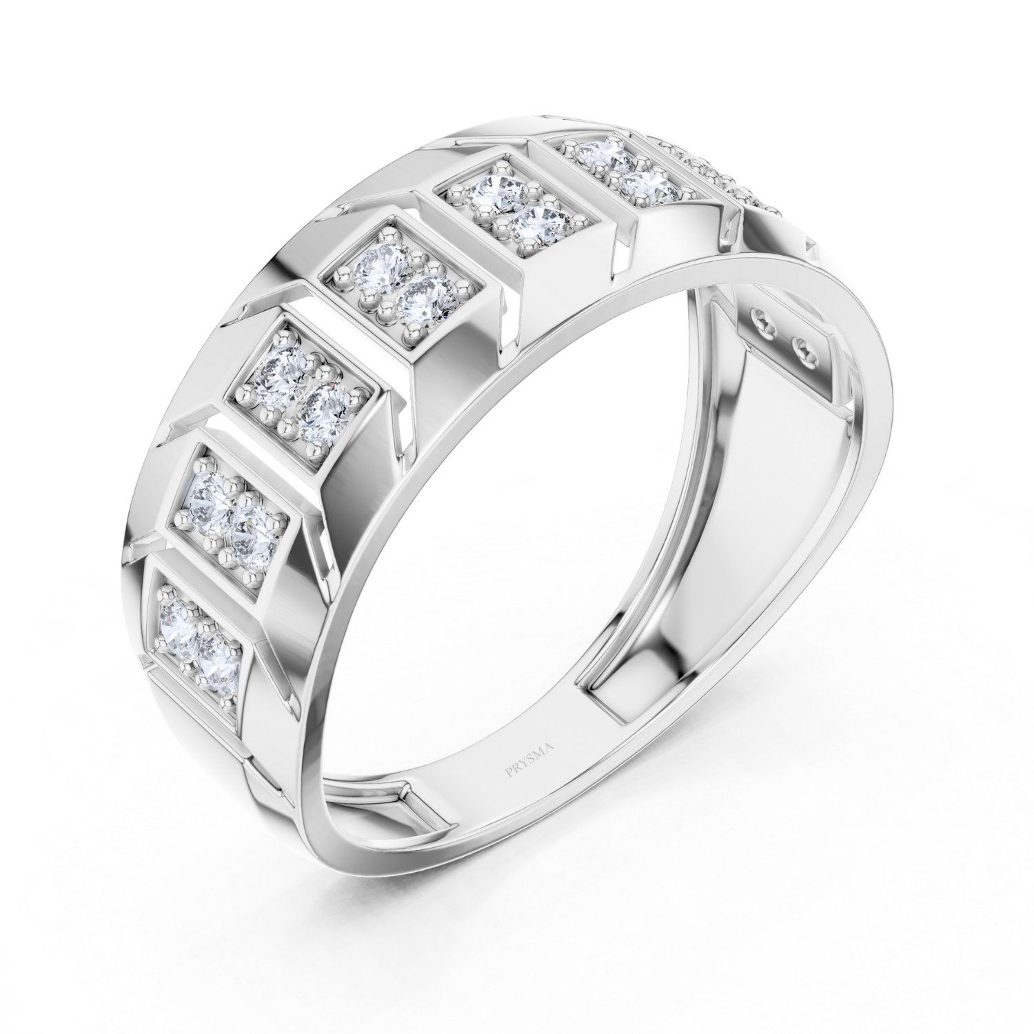 Geometric Diamond Block Ring