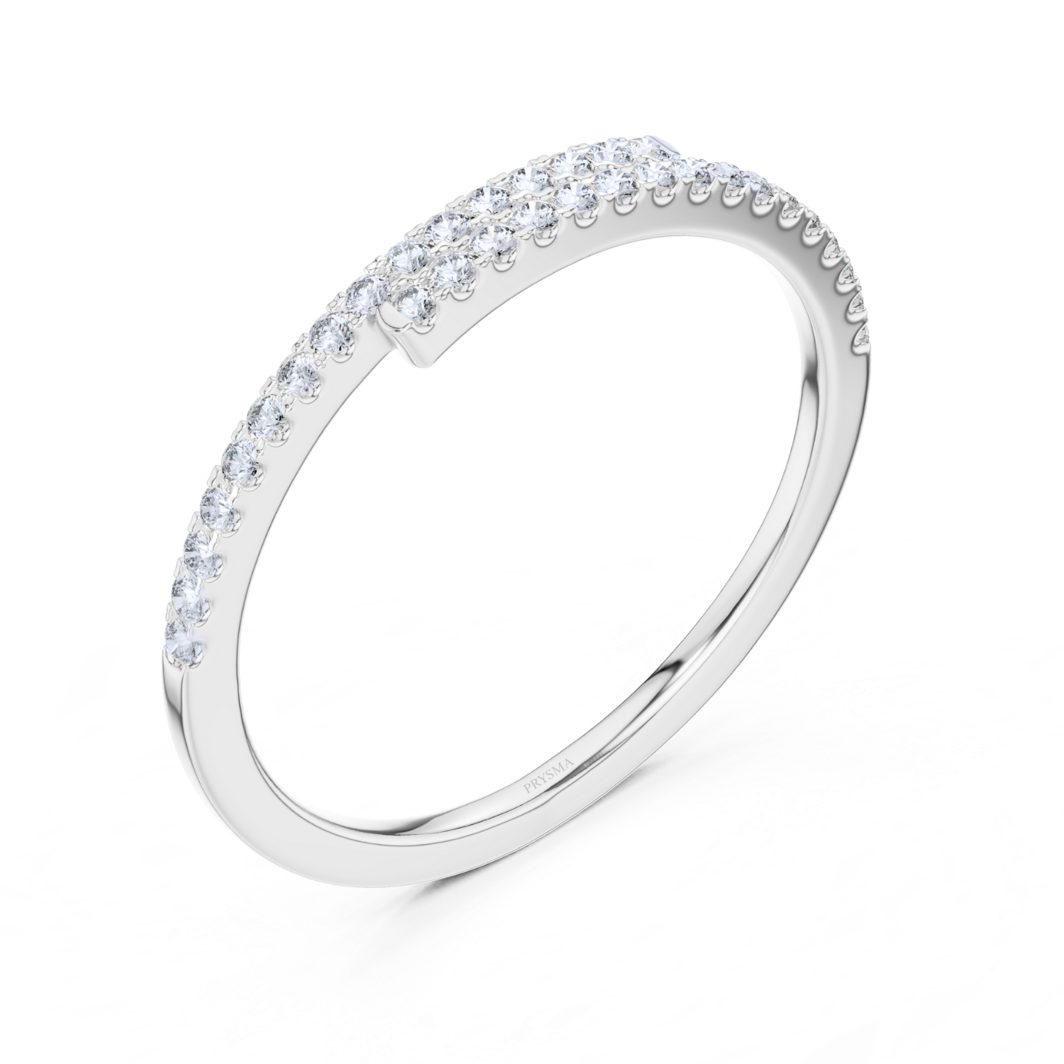 Modern Pave Diamond Open Ring