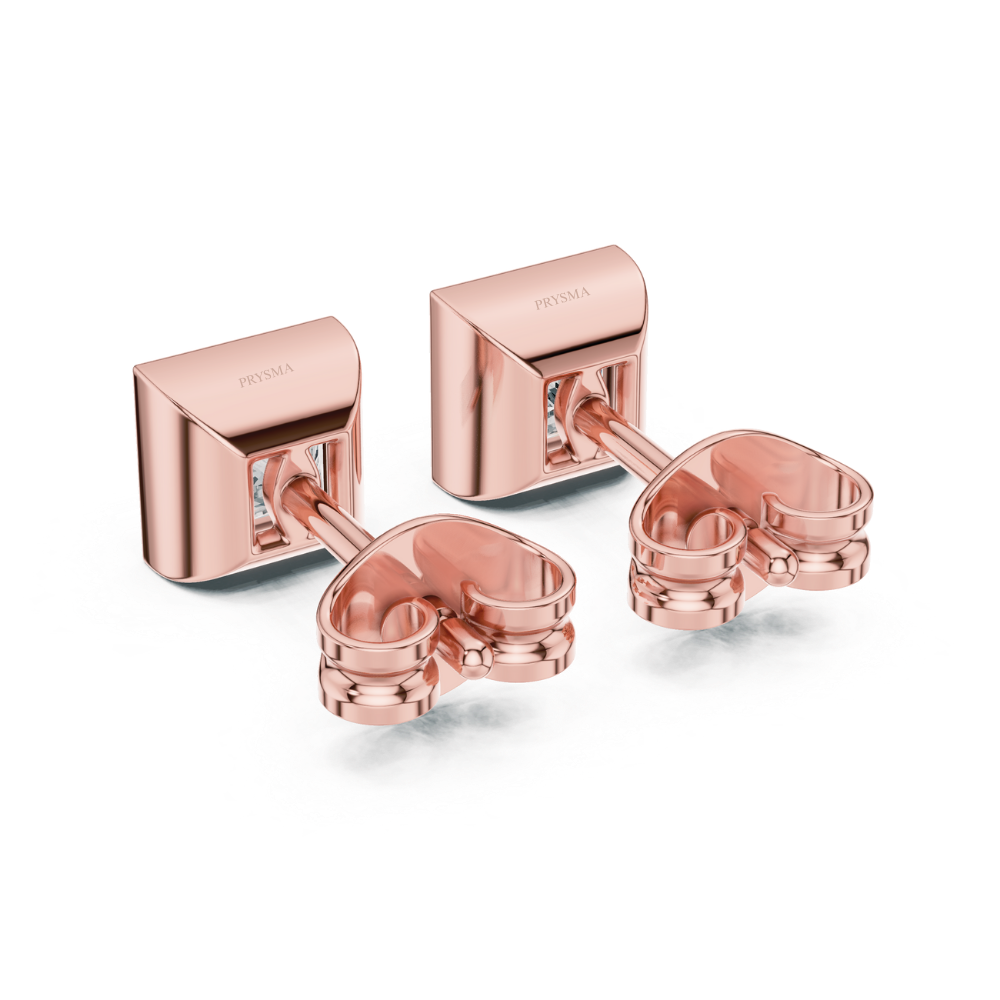 Modern Bezel Square Stud Earrings