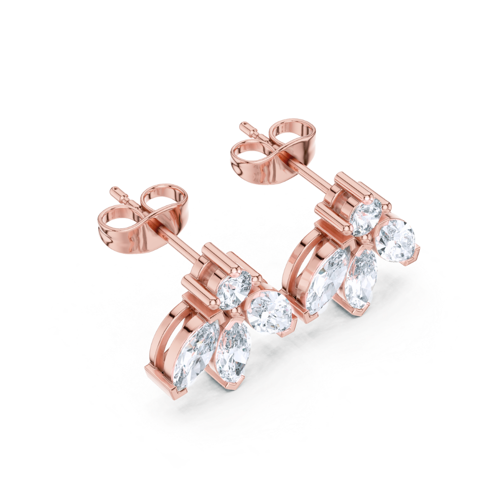 Radiant Elegance Diamond Fan Earrings
