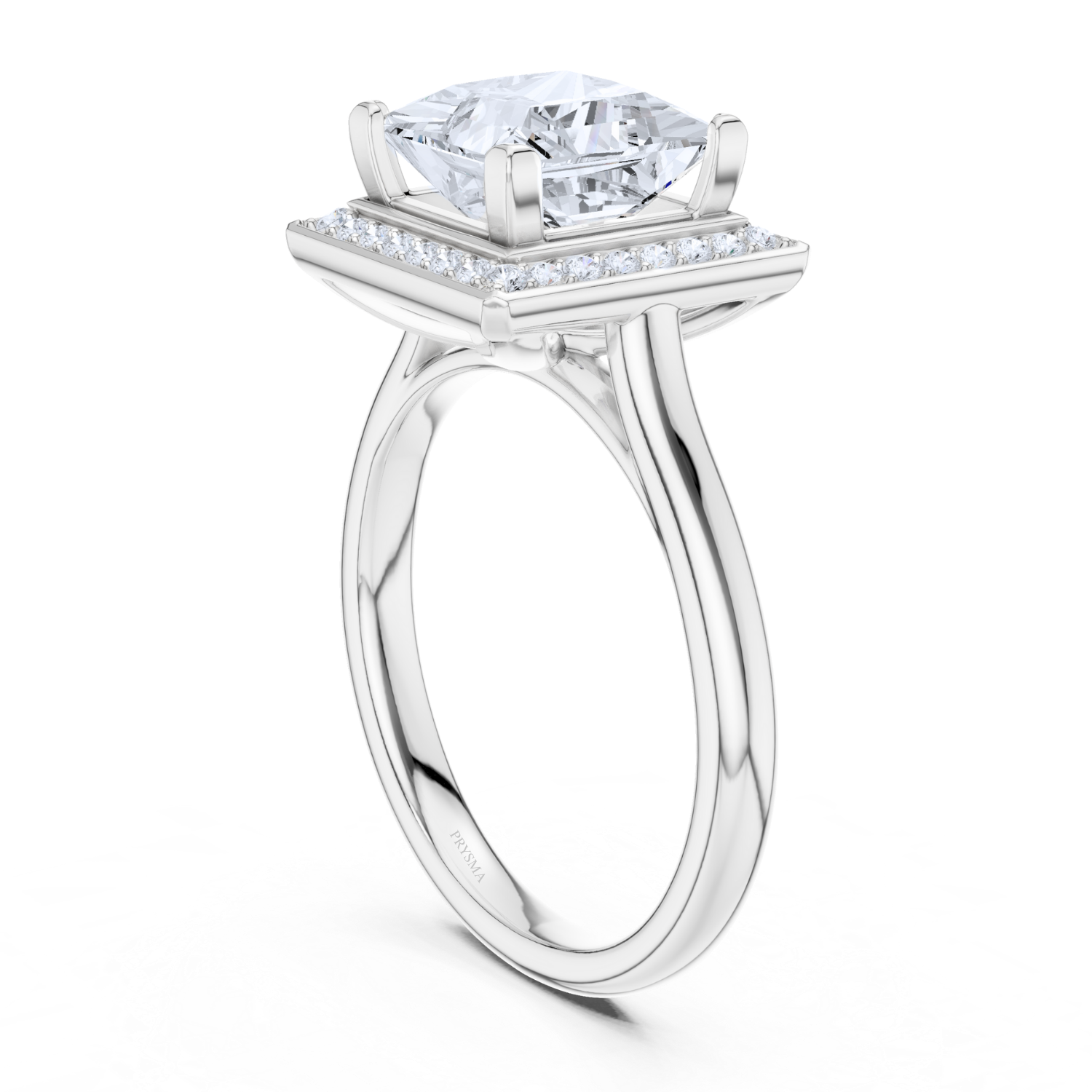 Princess-Cut Halo Diamond Ring