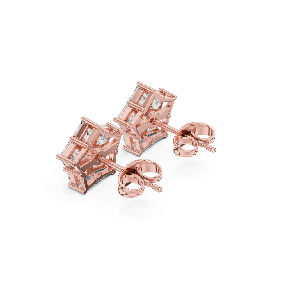 Regal Star Princess-Cut Diamond Earrings