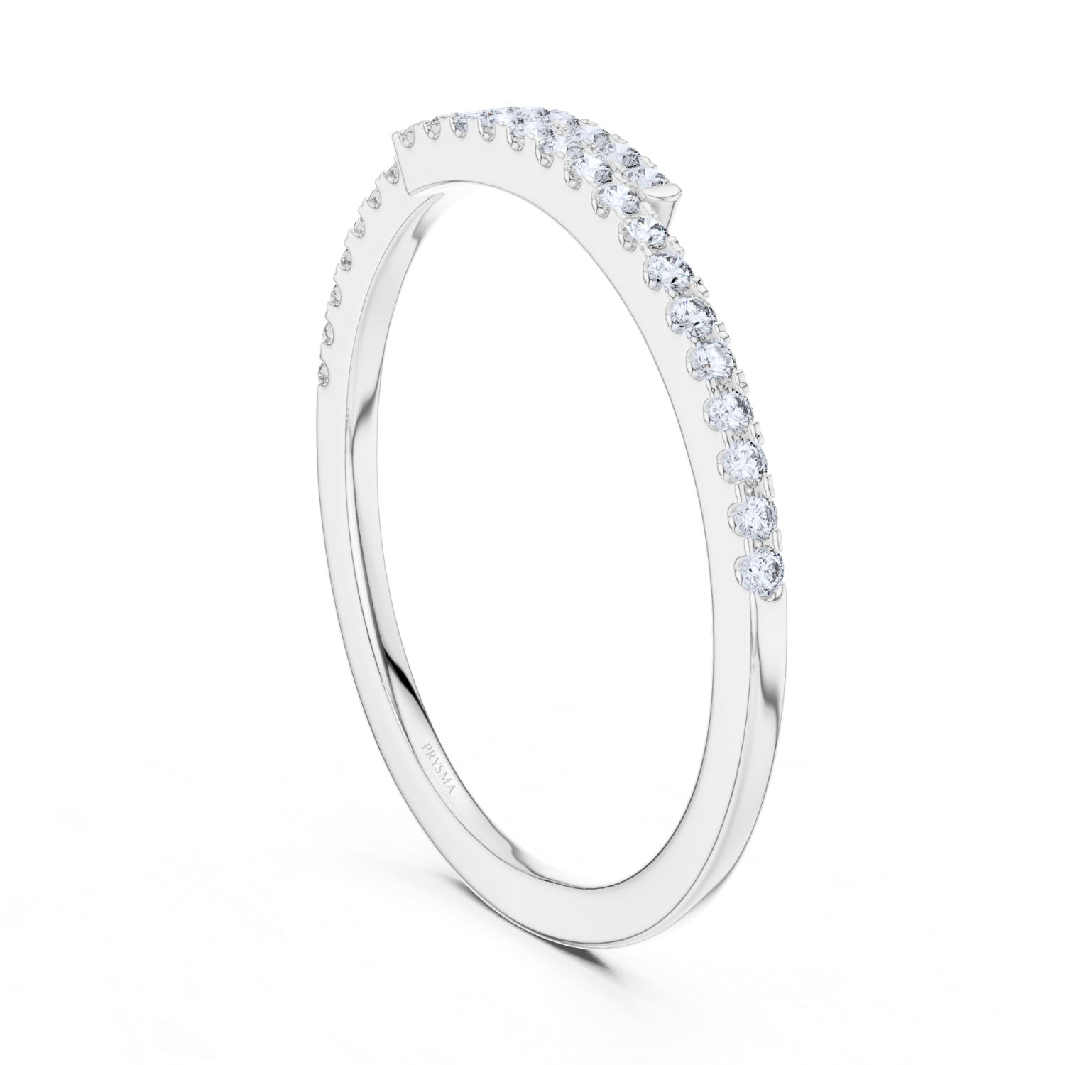 Modern Pave Diamond Open Ring