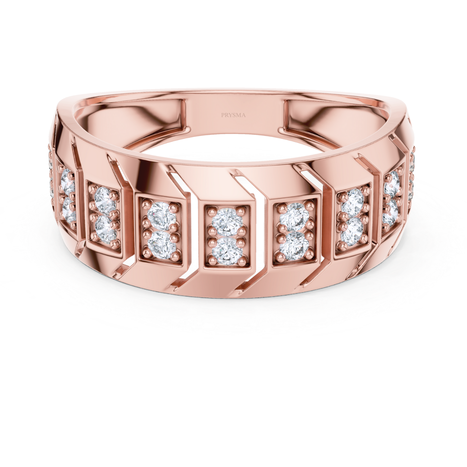 Geometric Diamond Block Ring