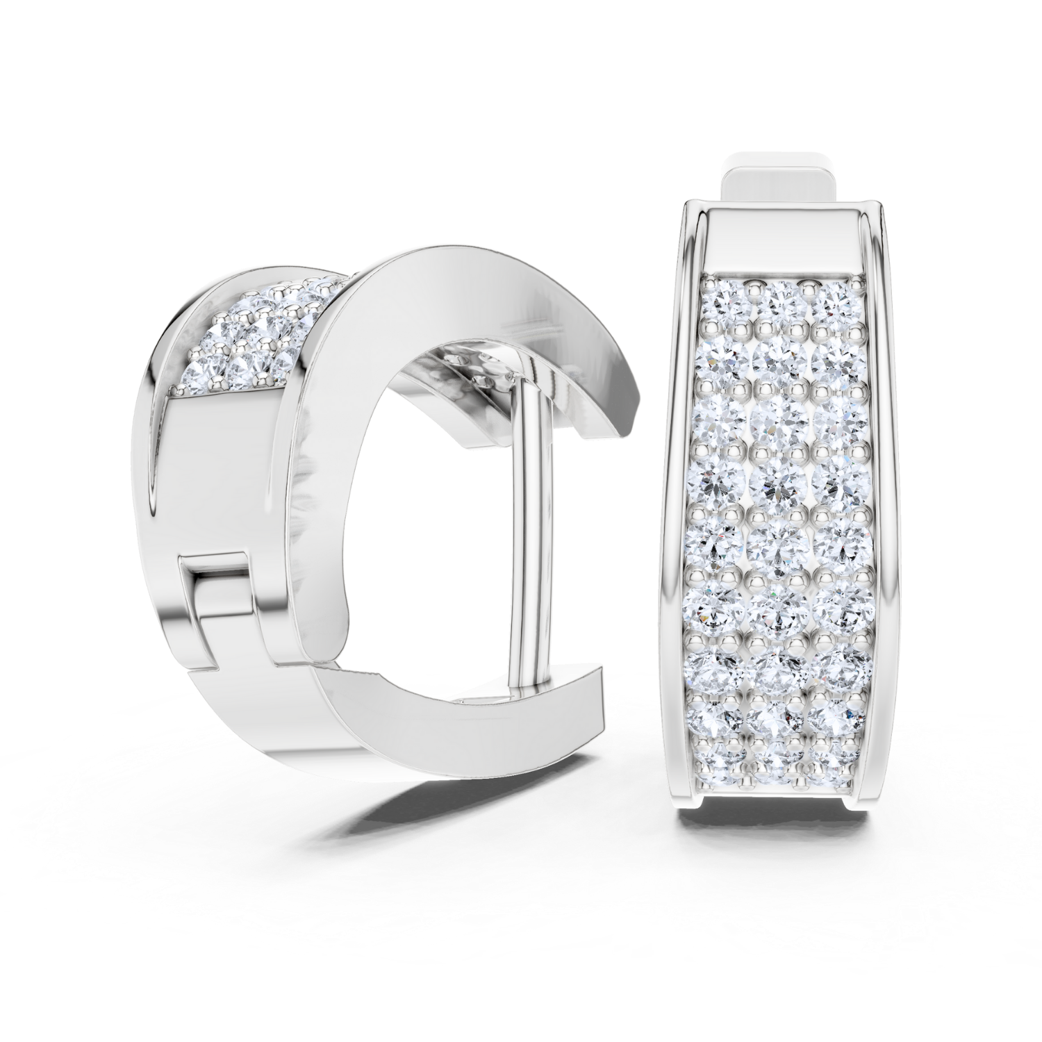 Lustrous Pave Diamond Hoop Earrings