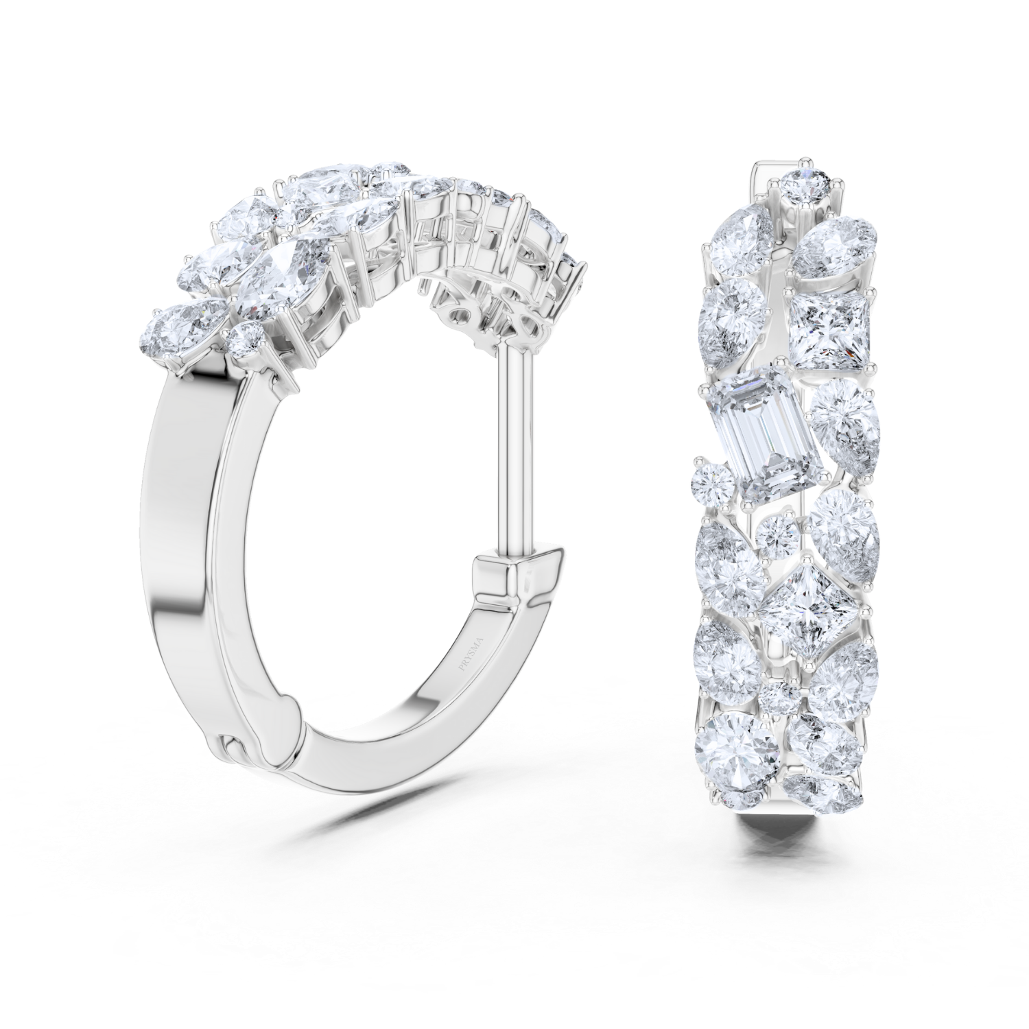 Radiant Bloom Diamond Huggie Hoops