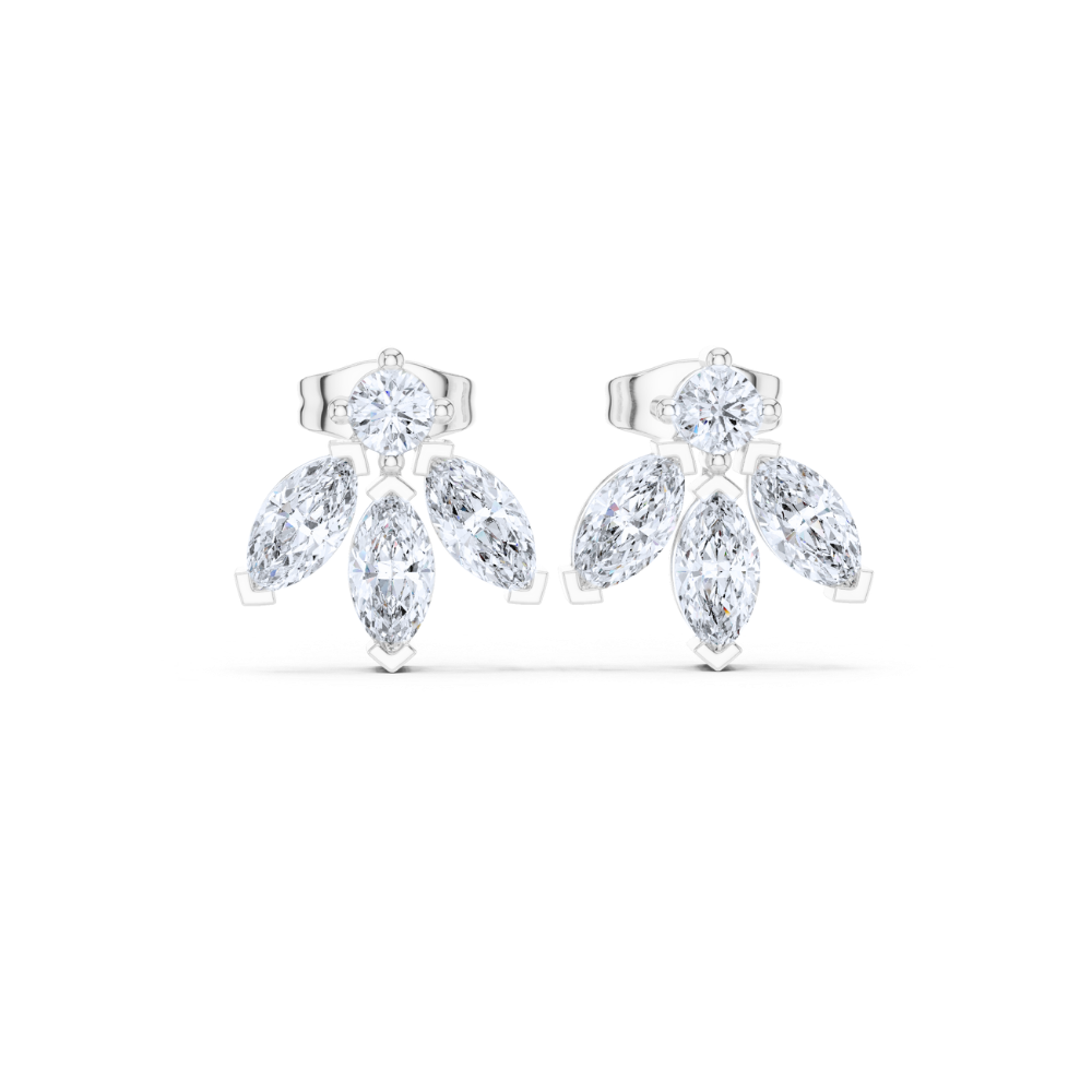 Radiant Elegance Diamond Fan Earrings