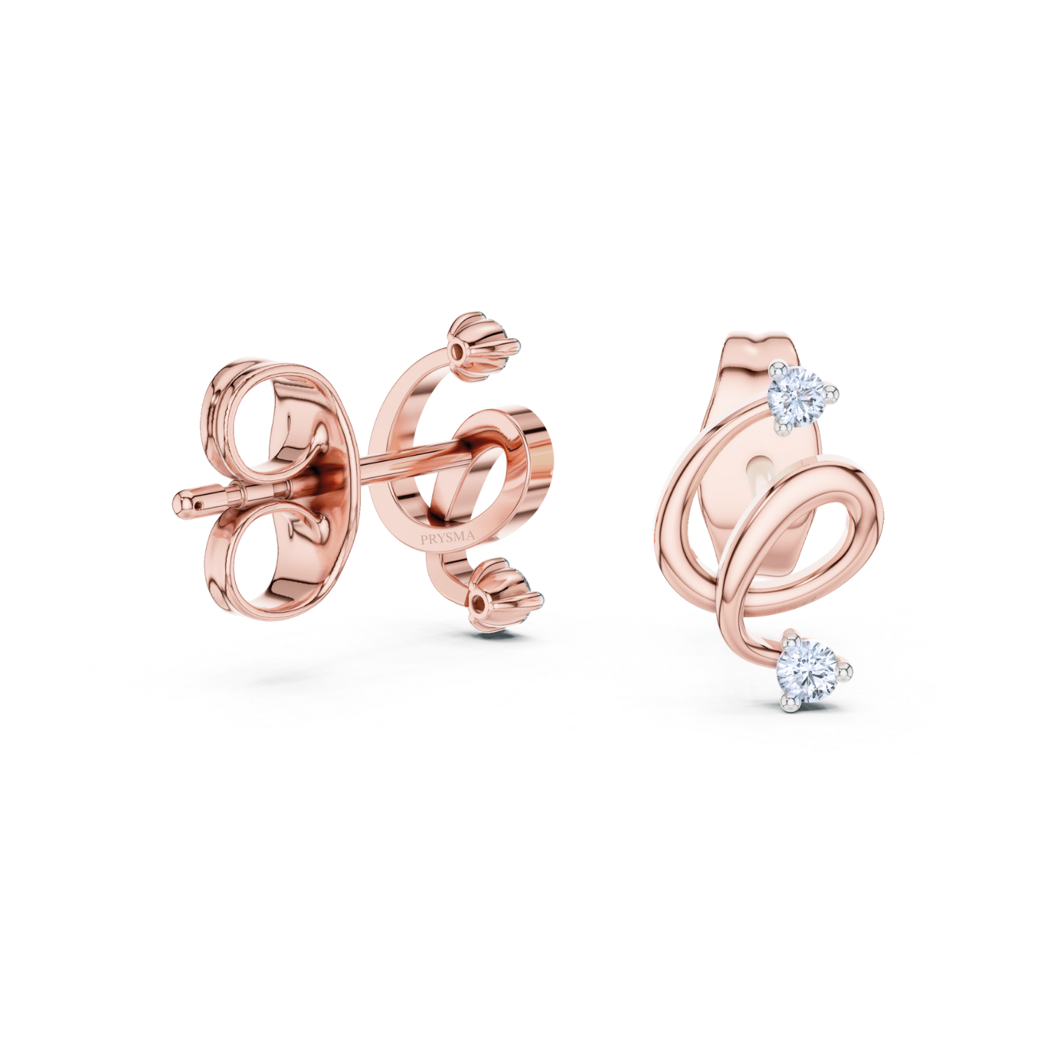 Elegant Swirl Diamond Earrings