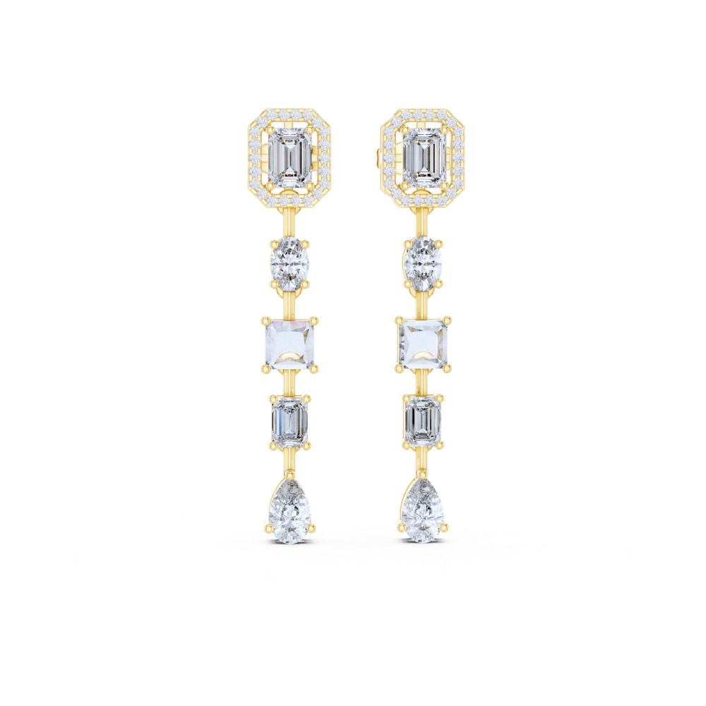Aurora Geometric Cascade Earrings