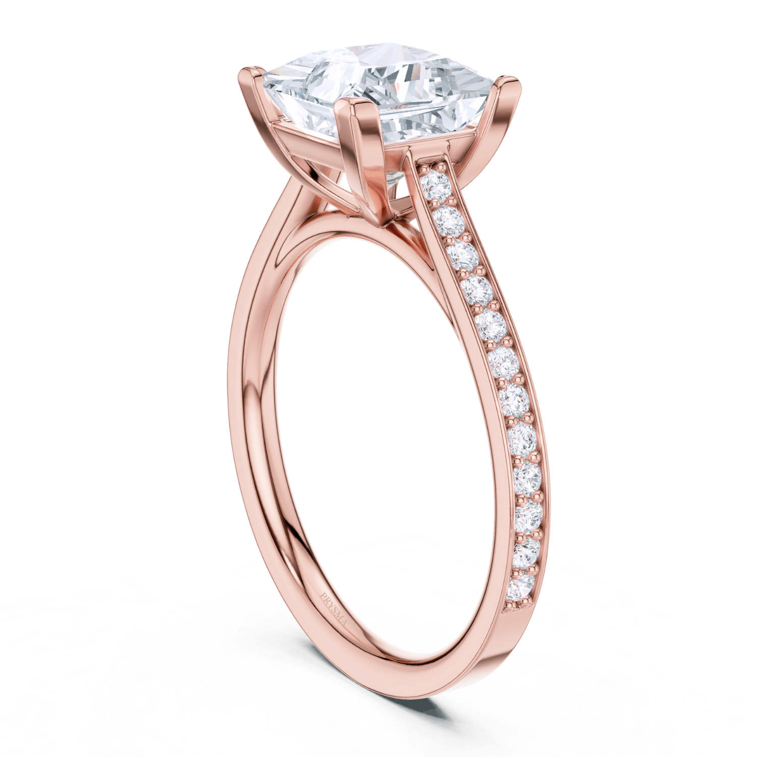 Princess-Cut Cathedral Pave Ring