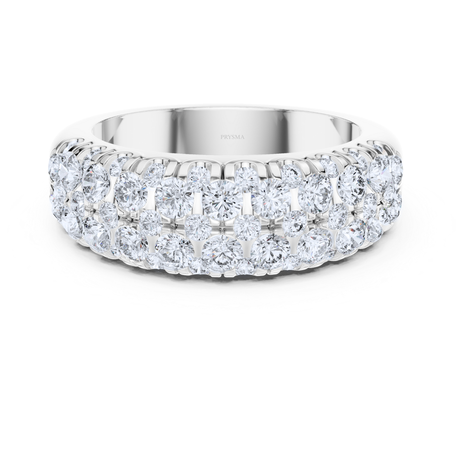 Triple Row Diamond Eternity Band