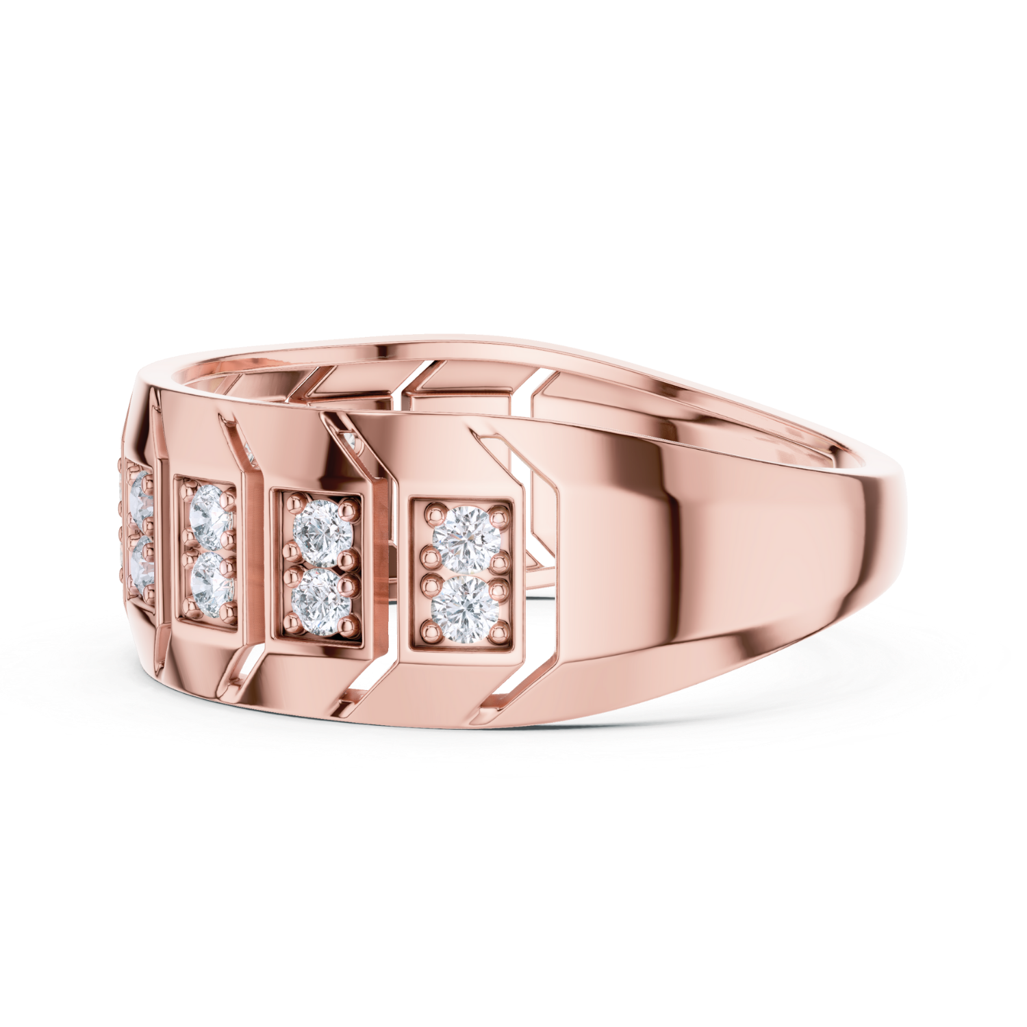 Geometric Diamond Block Ring