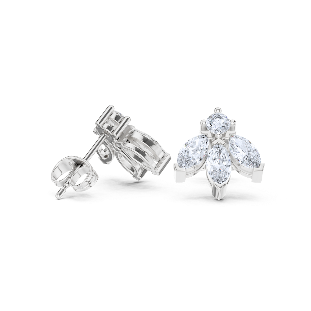Radiant Elegance Diamond Fan Earrings
