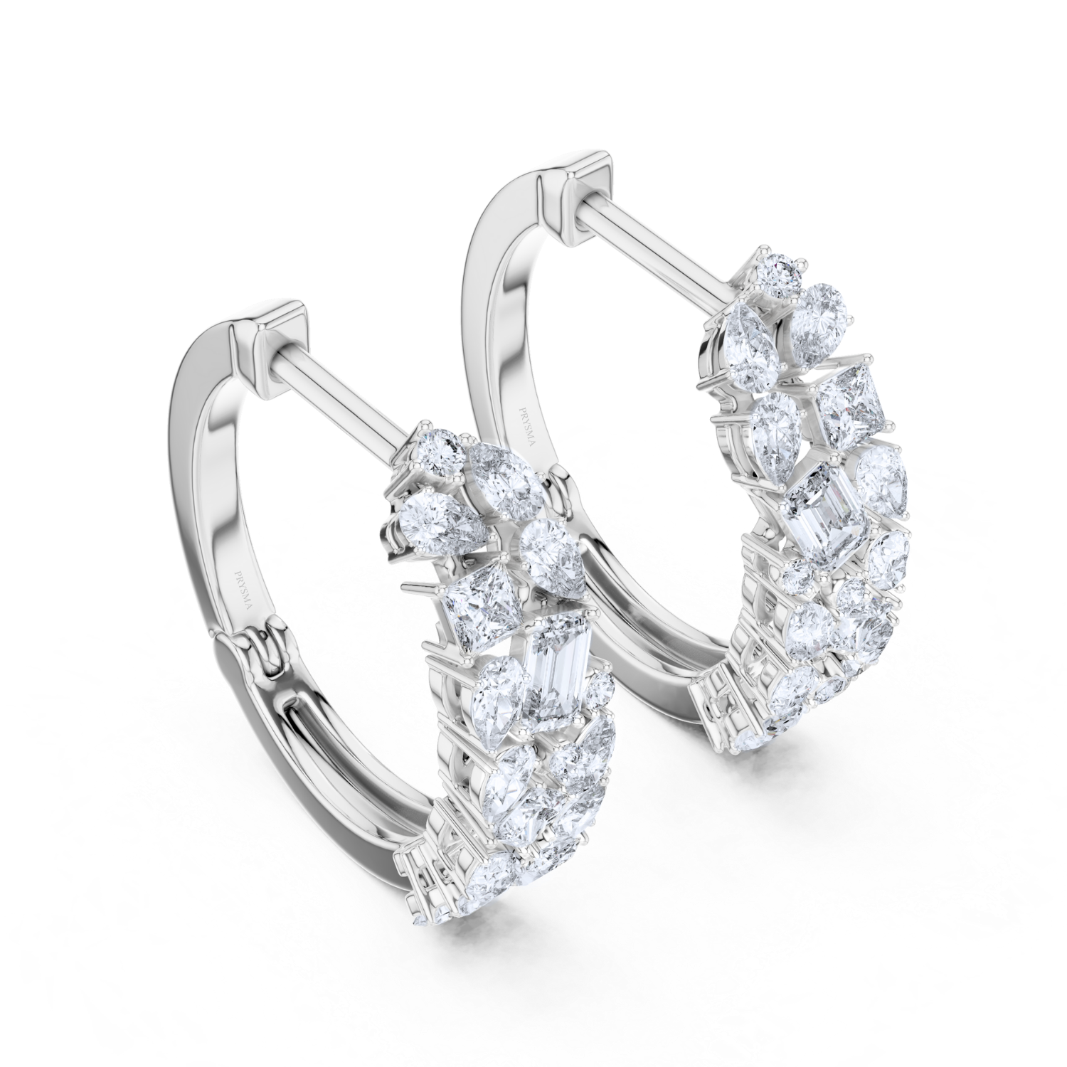 Radiant Bloom Diamond Huggie Hoops
