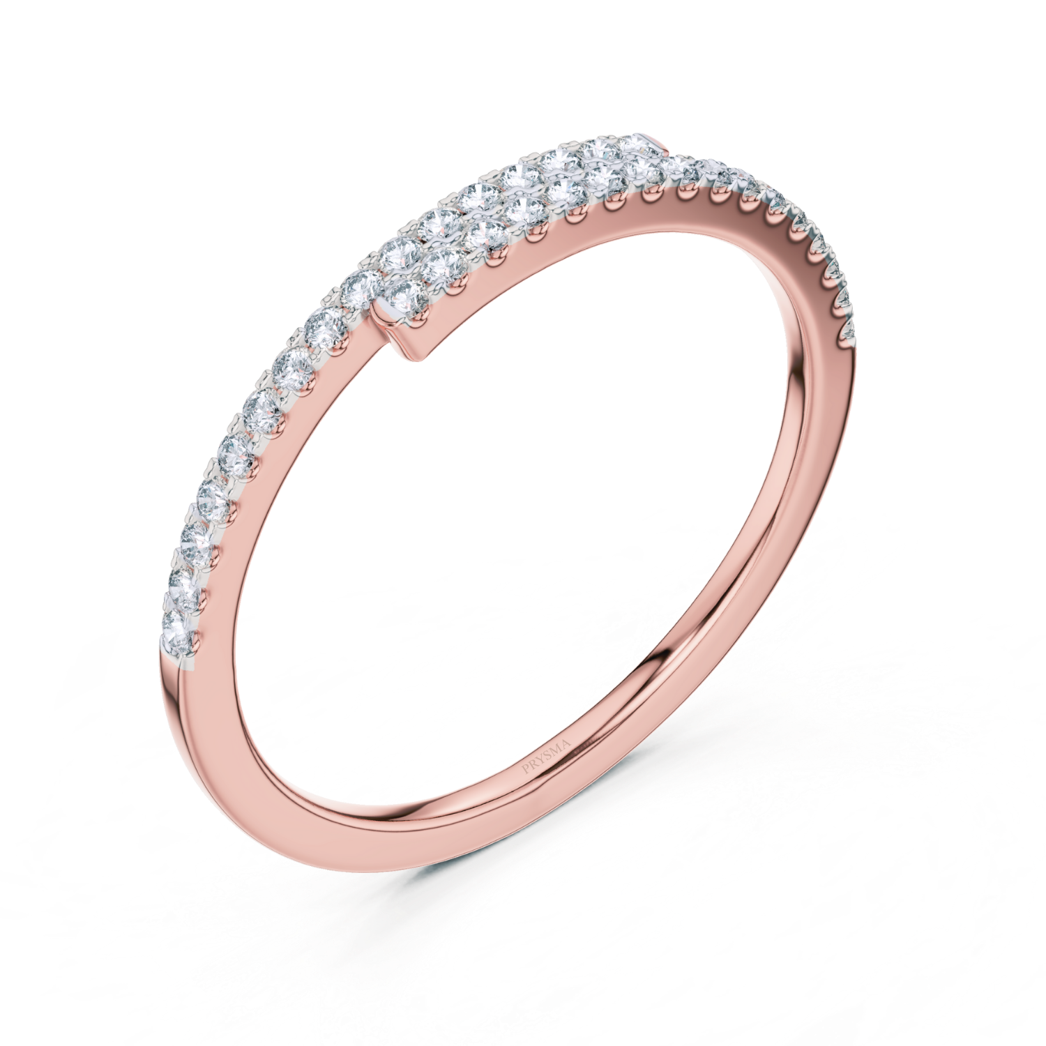 Modern Pave Diamond Open Ring