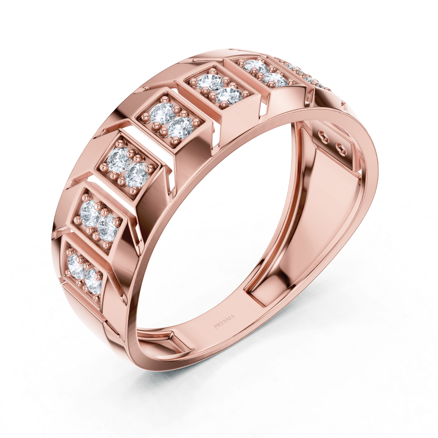 Geometric Diamond Block Ring