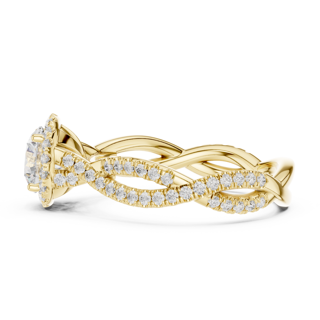 Ethereal Twist Halo Ring