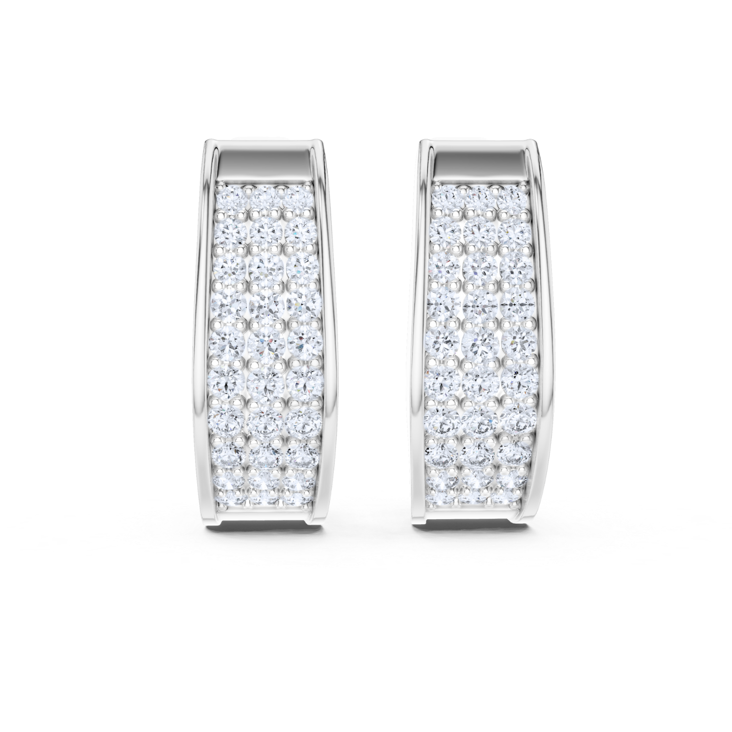 Lustrous Pave Diamond Hoop Earrings