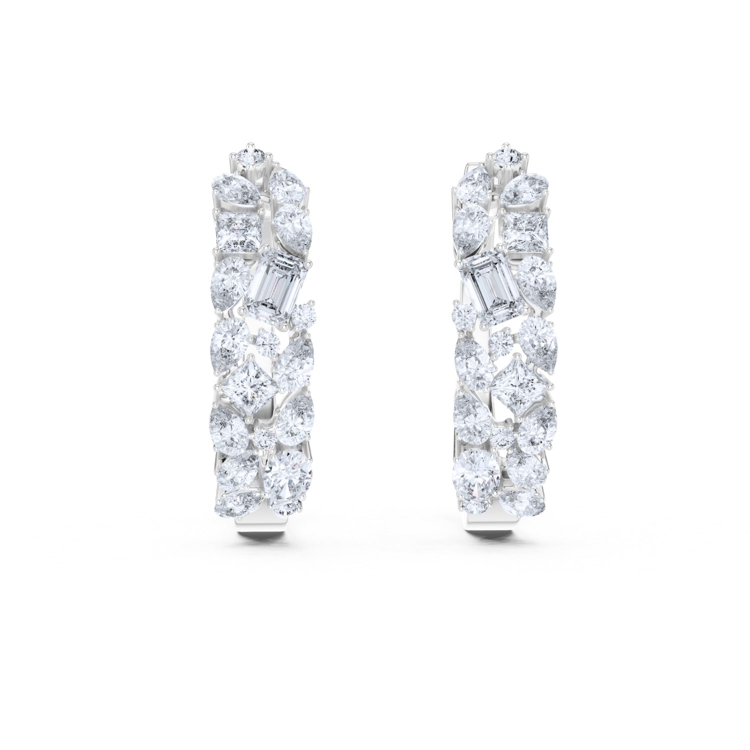 Radiant Bloom Diamond Huggie Hoops