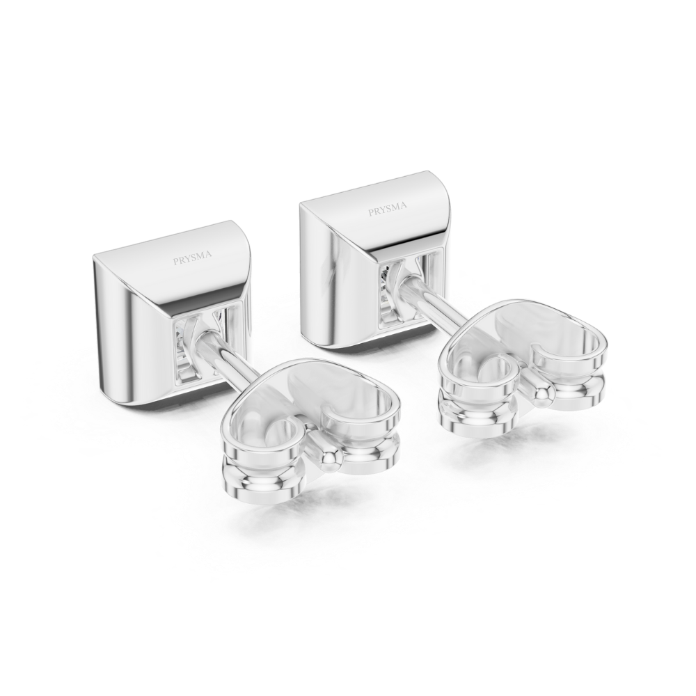 Modern Bezel Square Stud Earrings