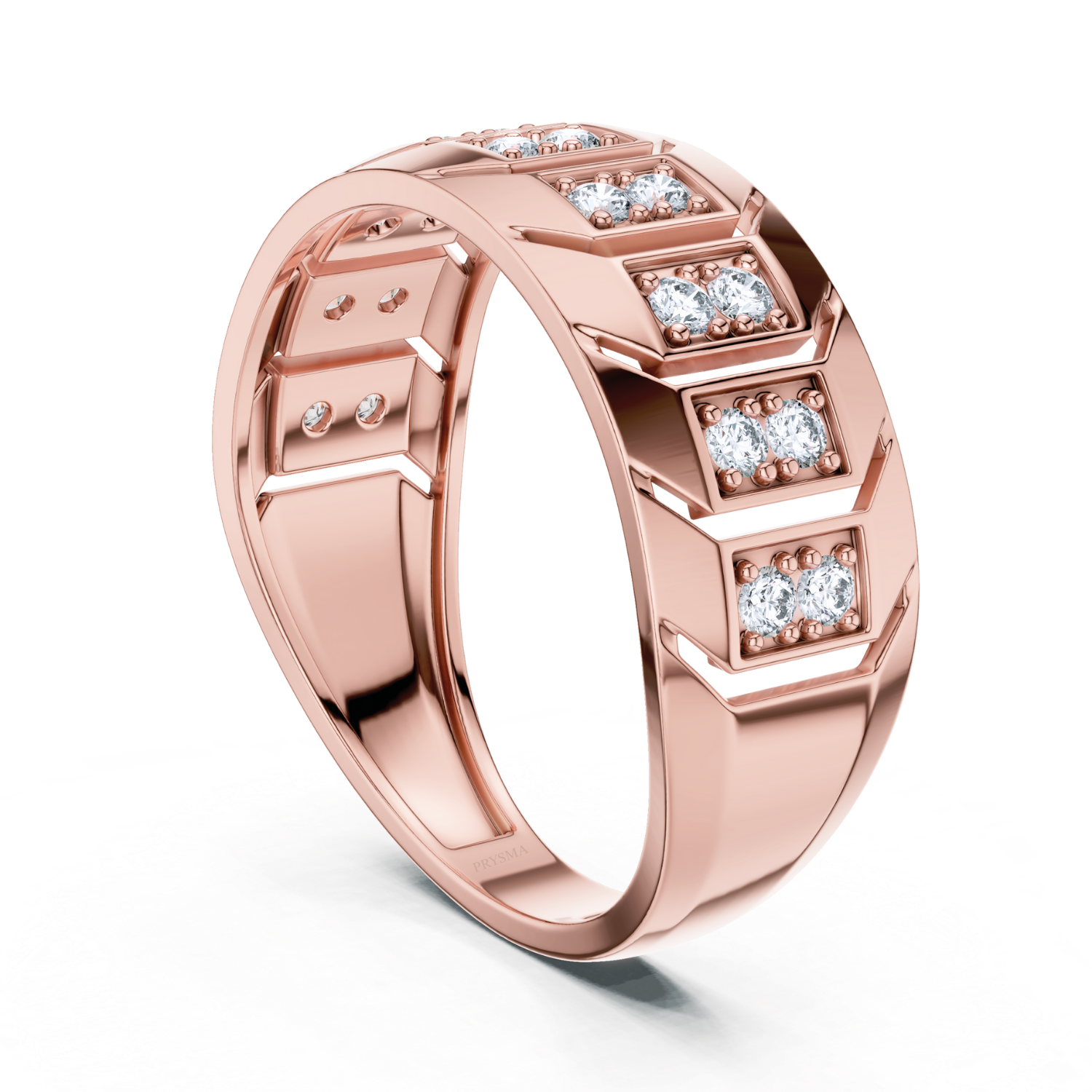 Geometric Diamond Block Ring