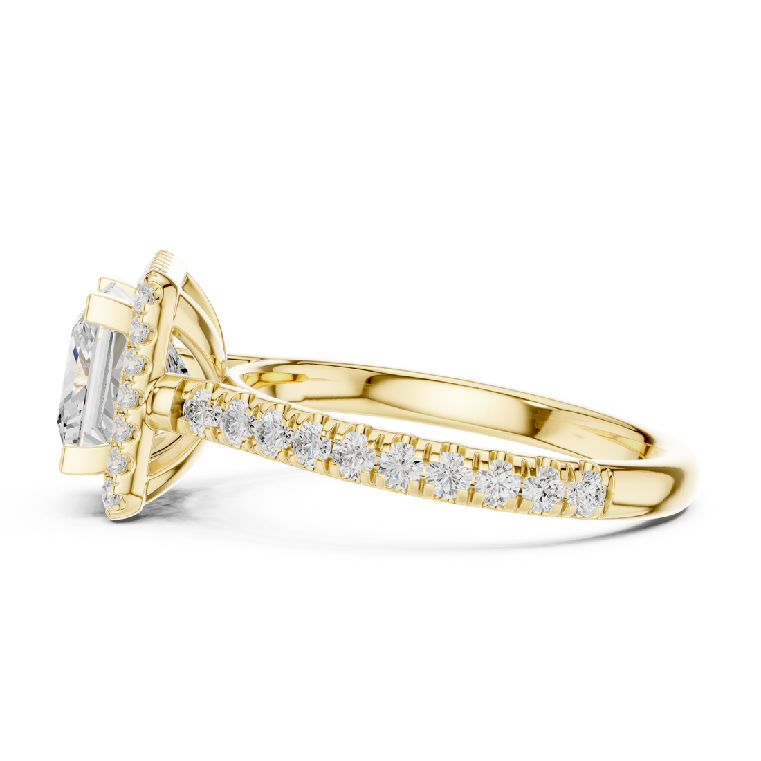 Regal Radiance Halo princess-cut Ring