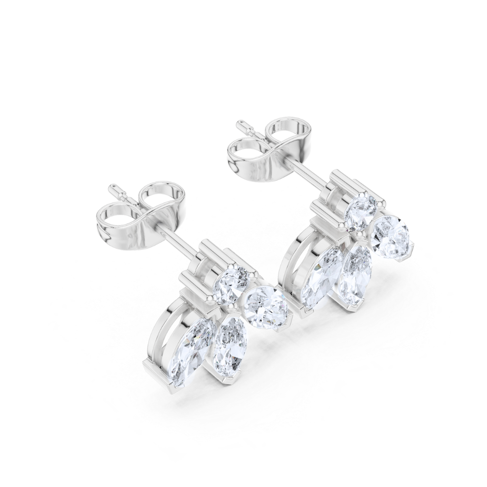 Radiant Elegance Diamond Fan Earrings