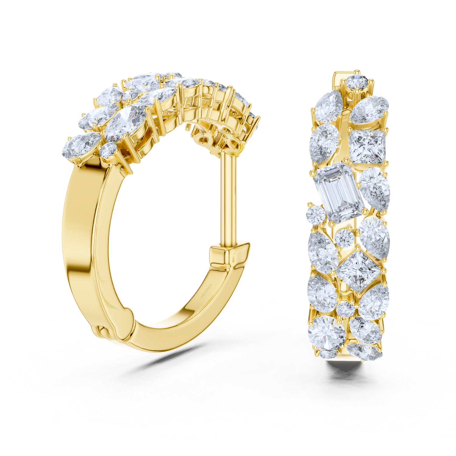 Radiant Bloom Diamond Huggie Hoops