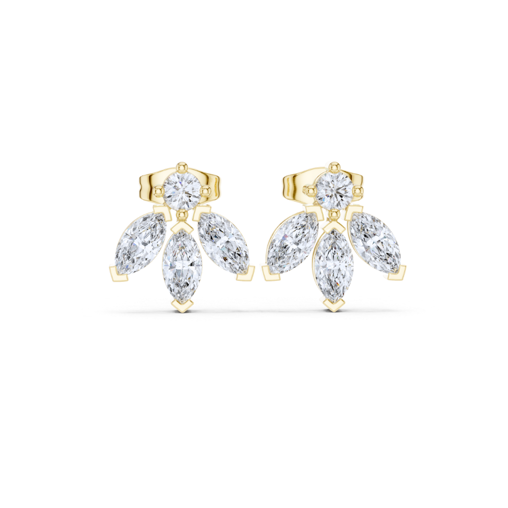 Radiant Elegance Diamond Fan Earrings
