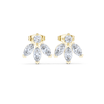 Radiant Elegance Diamond Fan Earrings