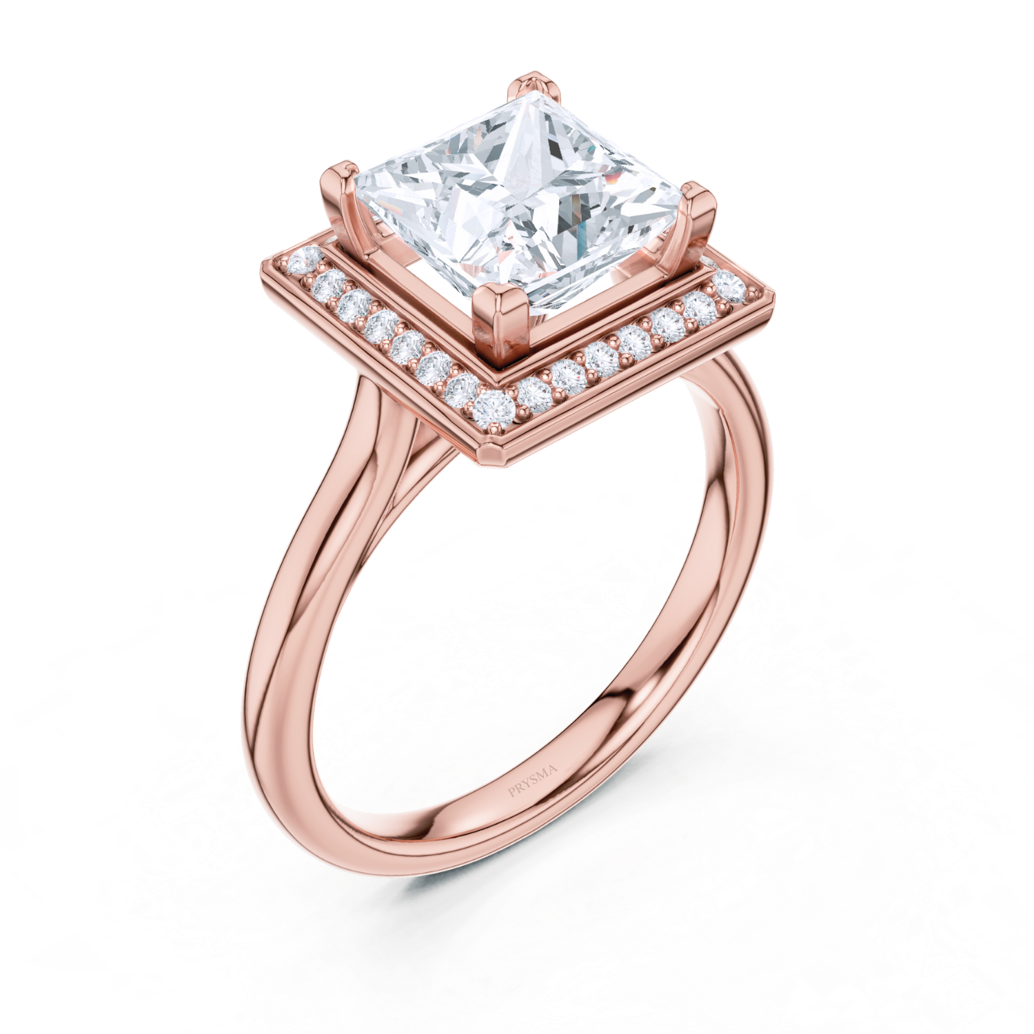 Princess-Cut Halo Diamond Ring