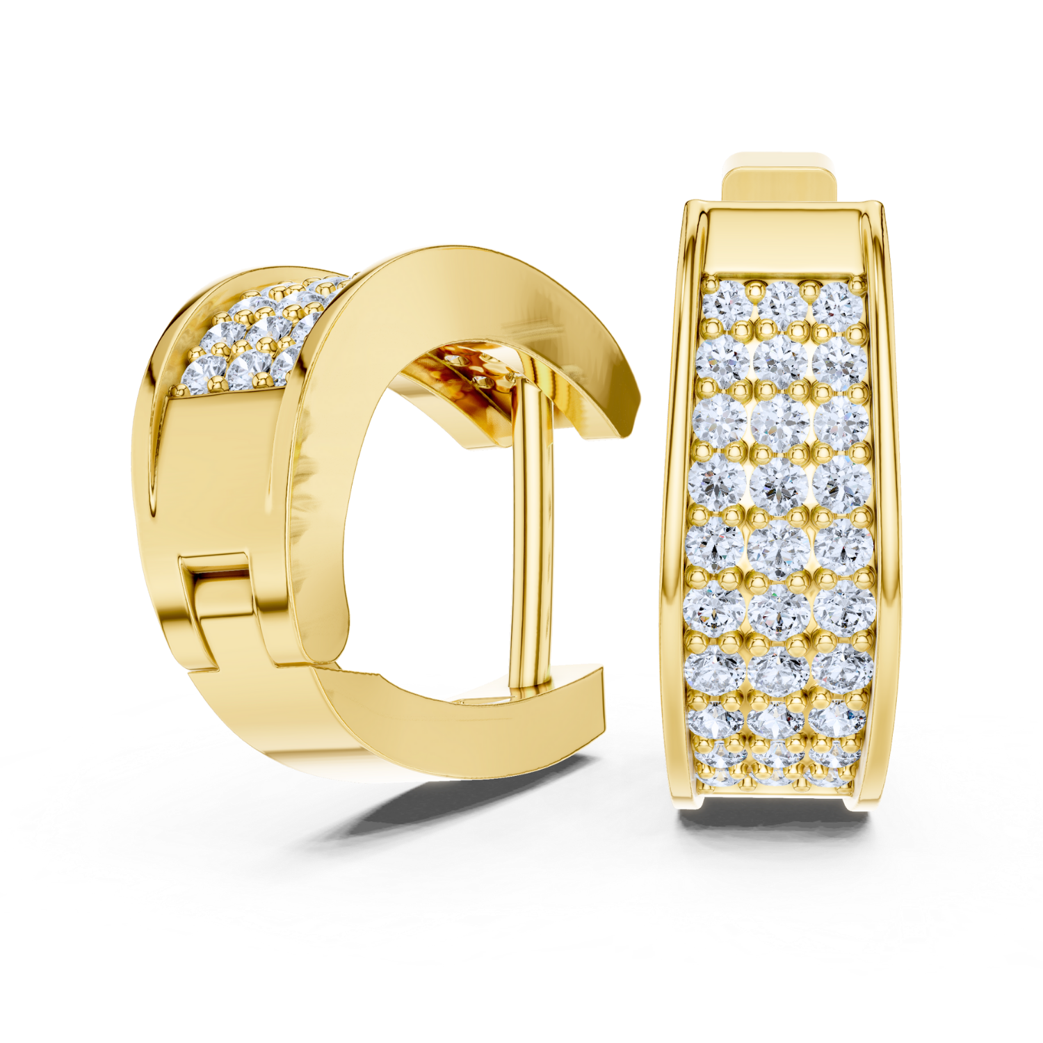 Lustrous Pave Diamond Hoop Earrings