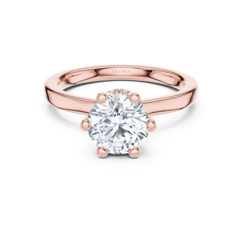 Classic Six-Prong Round Diamond Solitaire Ring