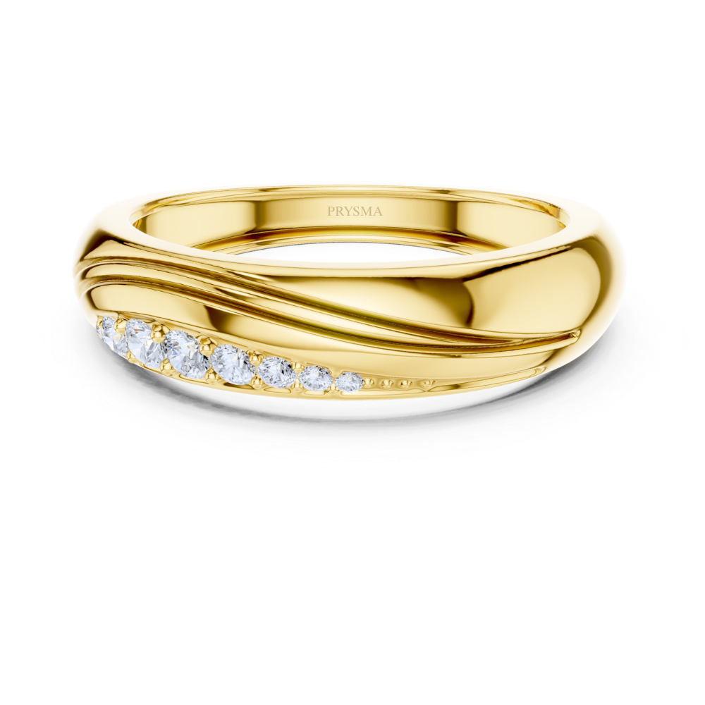 Golden Wave Diamond Ring