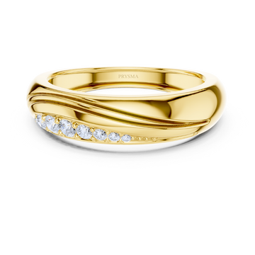 Golden Wave Diamond Ring