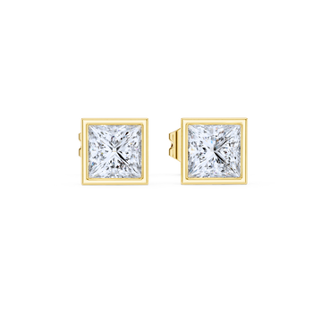 Modern Bezel Square Stud Earrings
