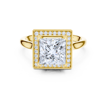 Princess-Cut Halo Diamond Ring
